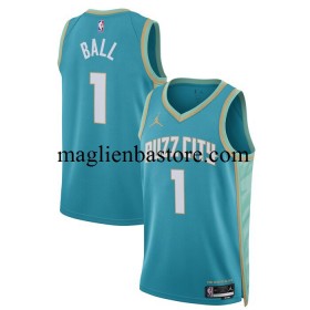 Maglia NBA Charlotte Hornets LaMelo Ball 1 Jordan 2023-2024 City Edition Blu Swingman - Uomo